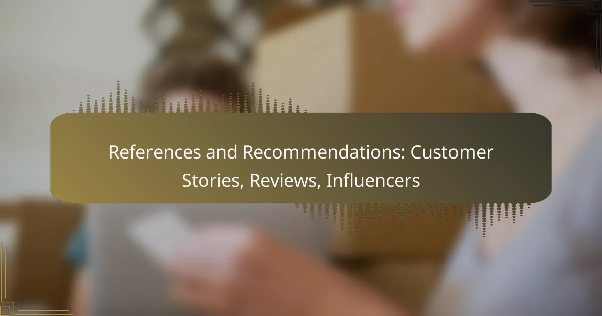 References and Recommendations: Customer Stories, Reviews, Influencers