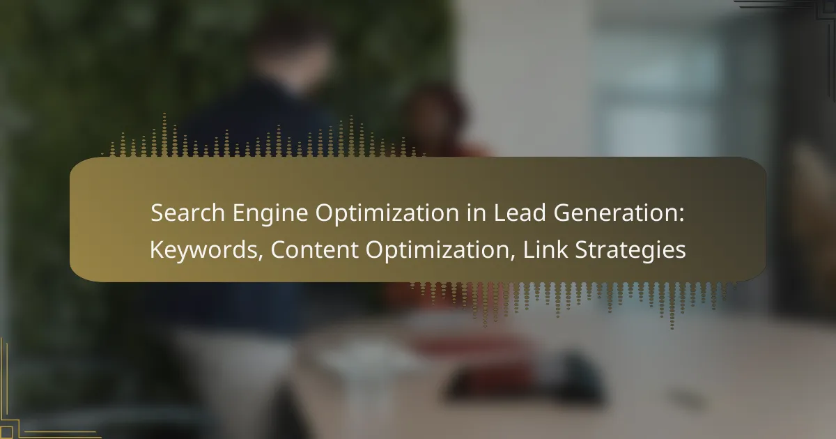 Search Engine Optimization in Lead Generation: Keywords, Content Optimization, Link Strategies