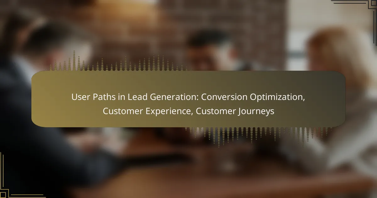 User Paths in Lead Generation: Conversion Optimization, Customer Experience, Customer Journeys