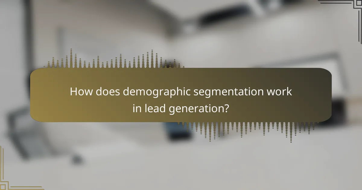 How does demographic segmentation work in lead generation?