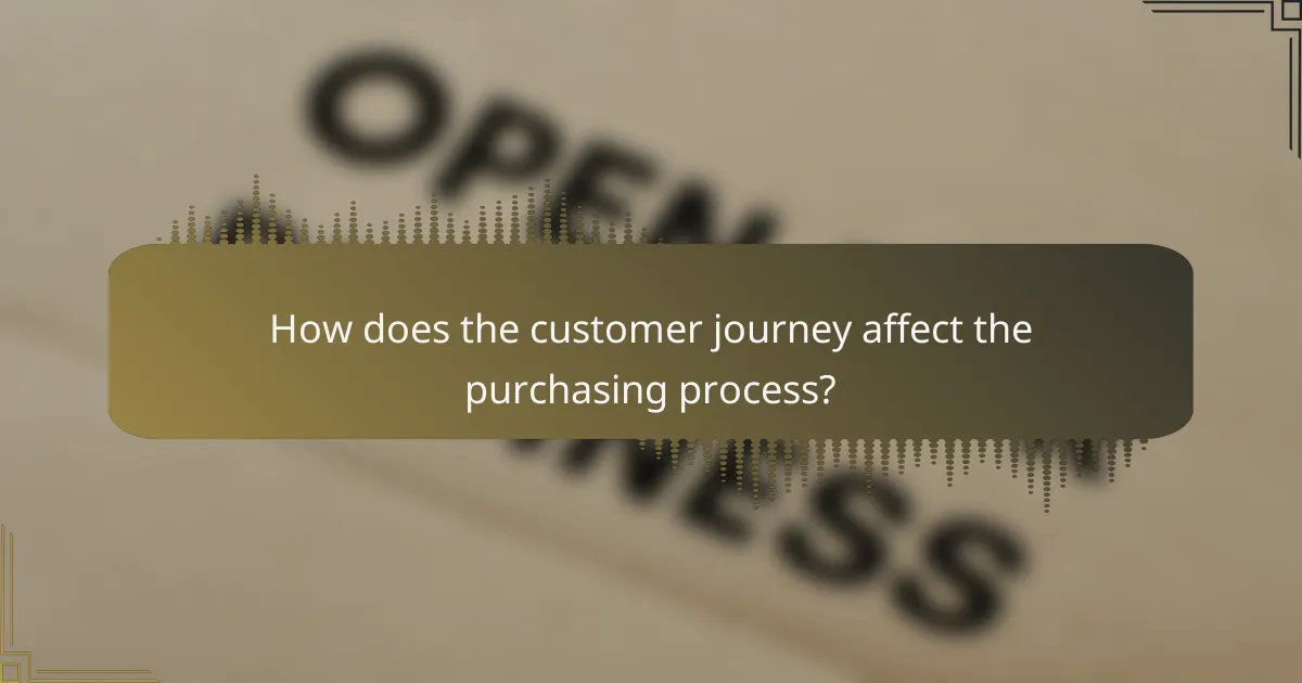 How does the customer journey affect the purchasing process?