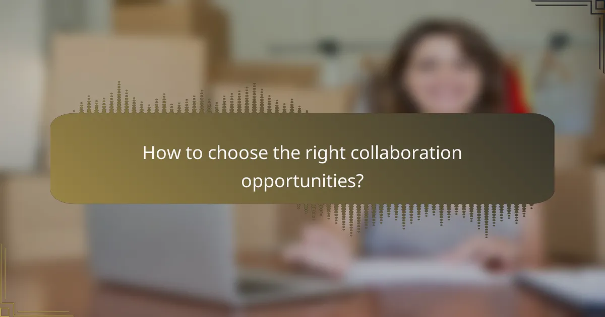 How to choose the right collaboration opportunities?