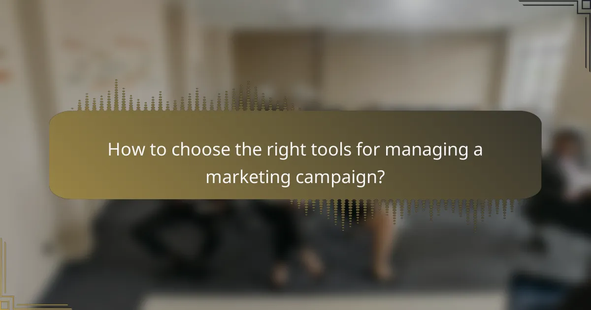 How to choose the right tools for managing a marketing campaign?
