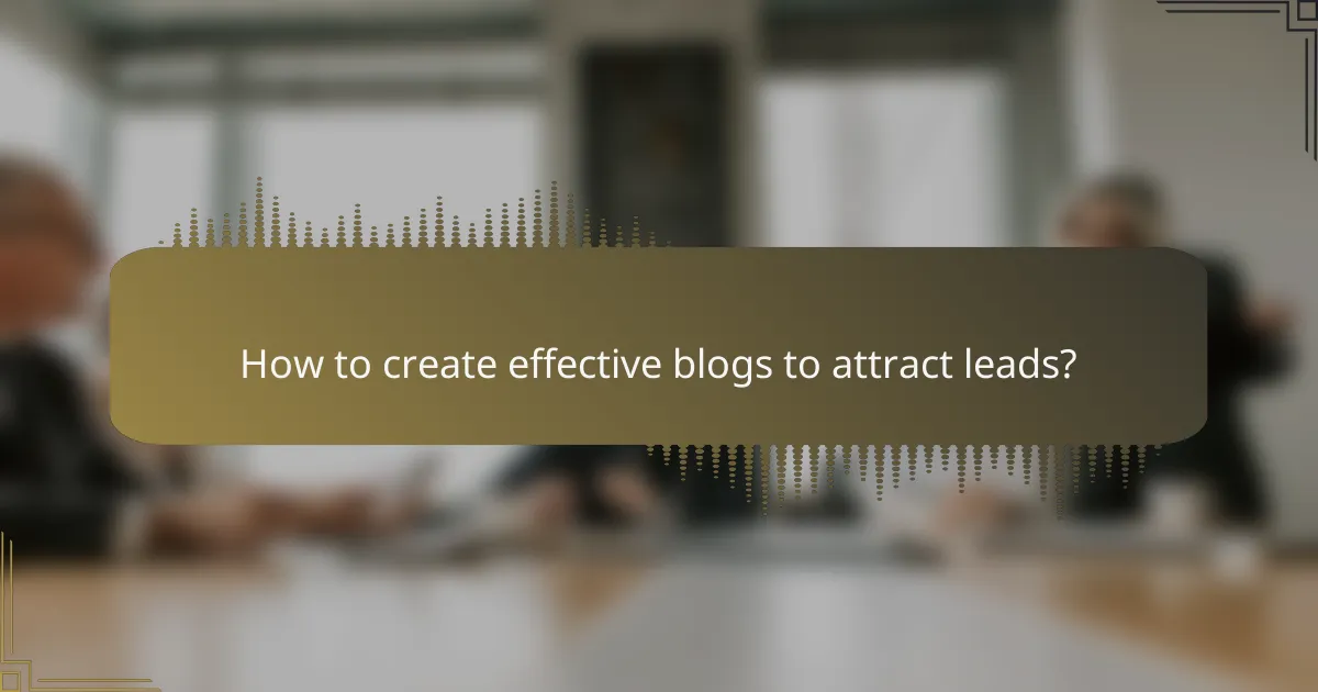 How to create effective blogs to attract leads?