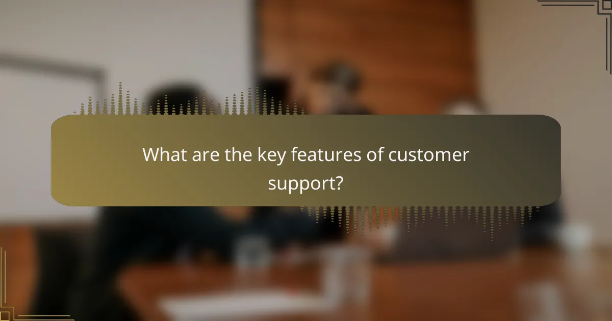 What are the key features of customer support?