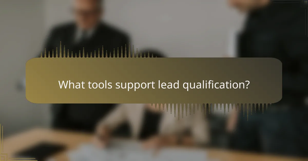 What tools support lead qualification?